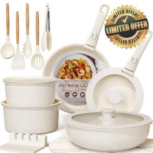 Astercook 21 Pcs Pots and Pans Set Non Stick