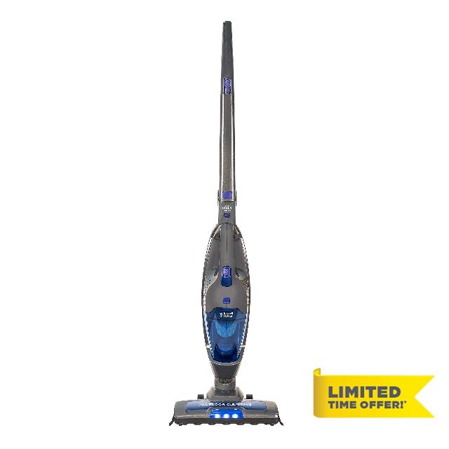 Russell Hobbs Cordless Upright Stick Vacuum Cleaner Bagless 2 in 1 Grey and Blue 600W 2 Speed Settings 60 min Run Time