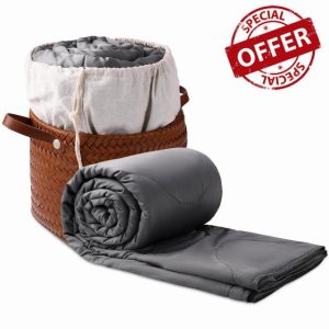Mulberry Silk Cooling Comforter | 100% Silk Fill and 100% Bamboo Viscose Shell | All Natural Materials to Quickly Cool Down for Hot Sleepers