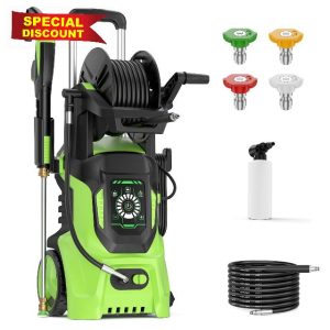 Electric Pressure Washer 4000 PSI 3.2 GPM Power Washer Touch Screen Adjustable Pressure 4 Different Pressure Nozzle Tips Foam Cannon Include Surface Cleaner