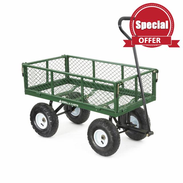 Gorilla Carts GOR400-COM Steel Garden Cart
