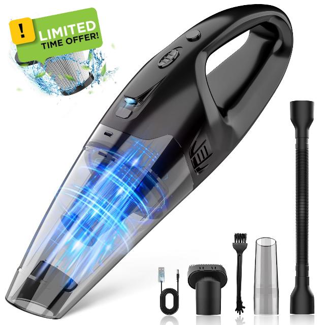 Handheld Vacuum Cordless Rechargeable 3-in-1