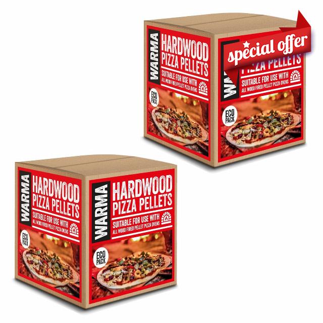 2.5kg Box Eco Premium Pizza Oven Wood Pellets 100% Natural - Suitable for Ooni Uuni Ninja Nero Dellonda Outdoor Garden Cooking Pellet Operated Stoves Wood Fired Pizza Ovens & Grills - 2 x Boxes