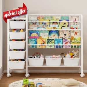 Kids Bookshelf with Toy Storage Organizer