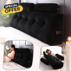 Headboard Wedge Pillow with 2 Pack Neck Roll Pillows Large Wedge Headboard Pillow Reading Pillow Soft and Supportive with Removable Cover