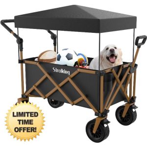 330Lbs Collapsible Wagon with Removable Canopy