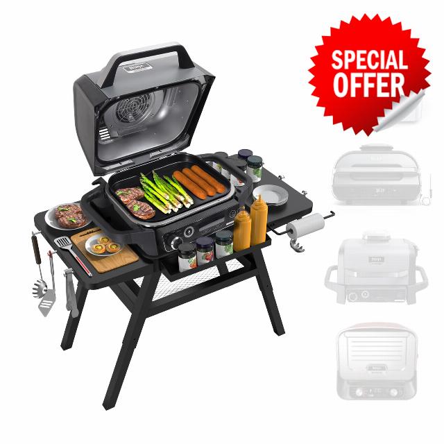 Portable Outdoor Grill Stand with Adjustable Leg for Ninja Woodfire OG900 OG700 OG800 Grill Stand Ninja Woodfire 8-in-1 OO101 Outdoor Pizza Oven Stand Nexgrill 1-Burner Portable 820-BC002 Grill Stand