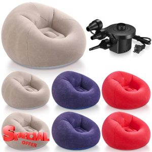6 Pcs Bean Bag Chairs for Adults Inflatable Chairs with Electric Air Pump