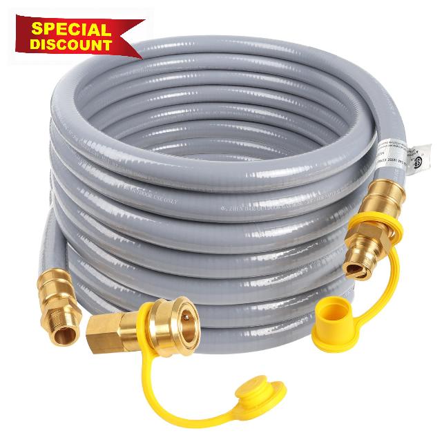 30FT 3/4" Id Natural Gas Hose with Quick Connect