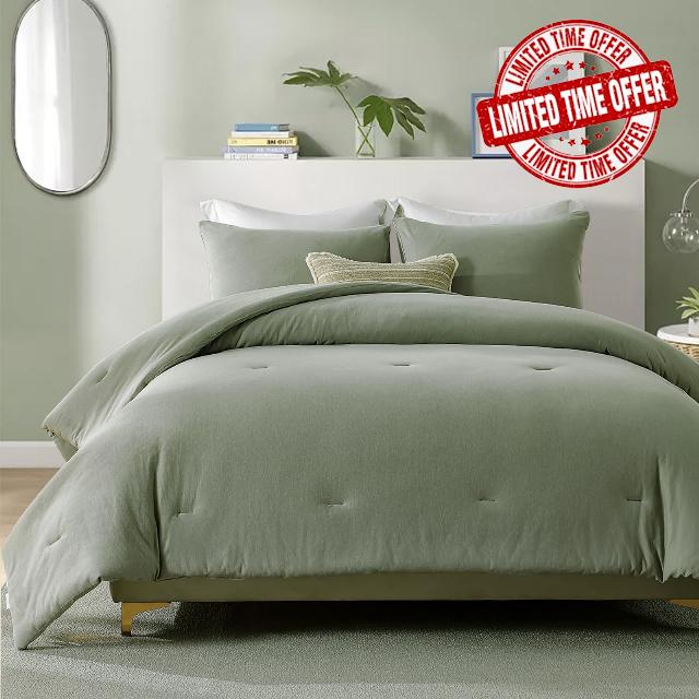 Luxury King Comforter Set - Knit Cotton Fluffy Comforter