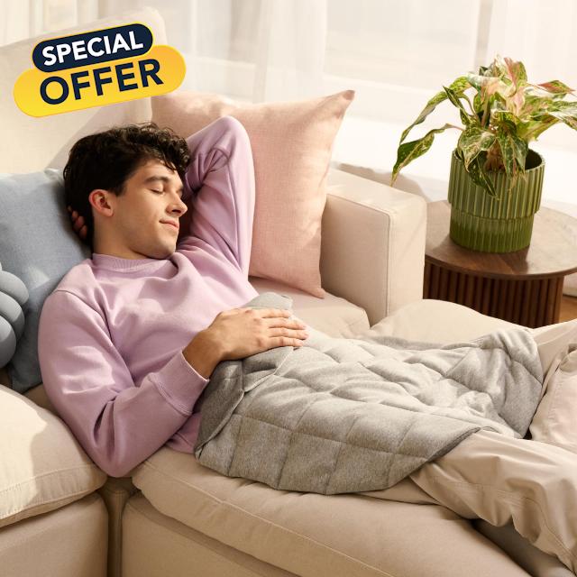Bearaby 7lb Compact Weighted Blanket - Weighted Lap Pad for Travel - Microwavable Heat Pad - Machine Washable