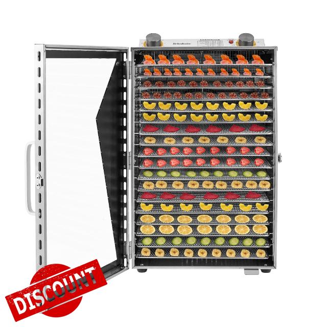 Commercial Food Dehydrator 18-Trays Stainless Steel Food Dryer Machine with Timer 600W Temperature Control Electric Dryer Machine for Jerky Fruit Meat Veggies