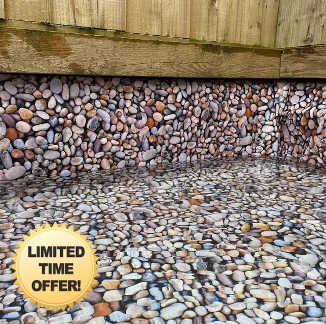 B2C Pond liner Heavy Duty Durable 25 year warranty 3D Pebbles 300gsm - 0.5mm thick (4m x 5m (13'x16'))