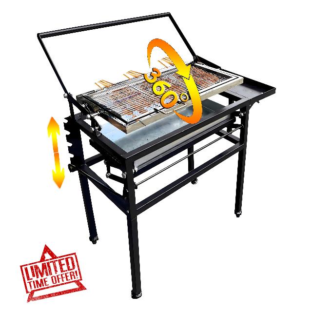 BBQ Charcoal Grill with Cart