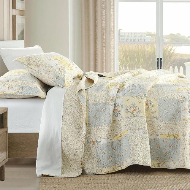 King Quilt Bedspread 120"x120" - 100% Cotton Oversized Bedspreads