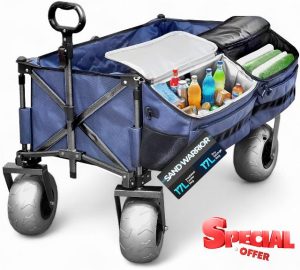 Ultimate Beach Wagon with Big Wheels for Sand and Removable Cooler