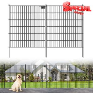 10 Panels No Dig Decorative Garden Fence with Gate