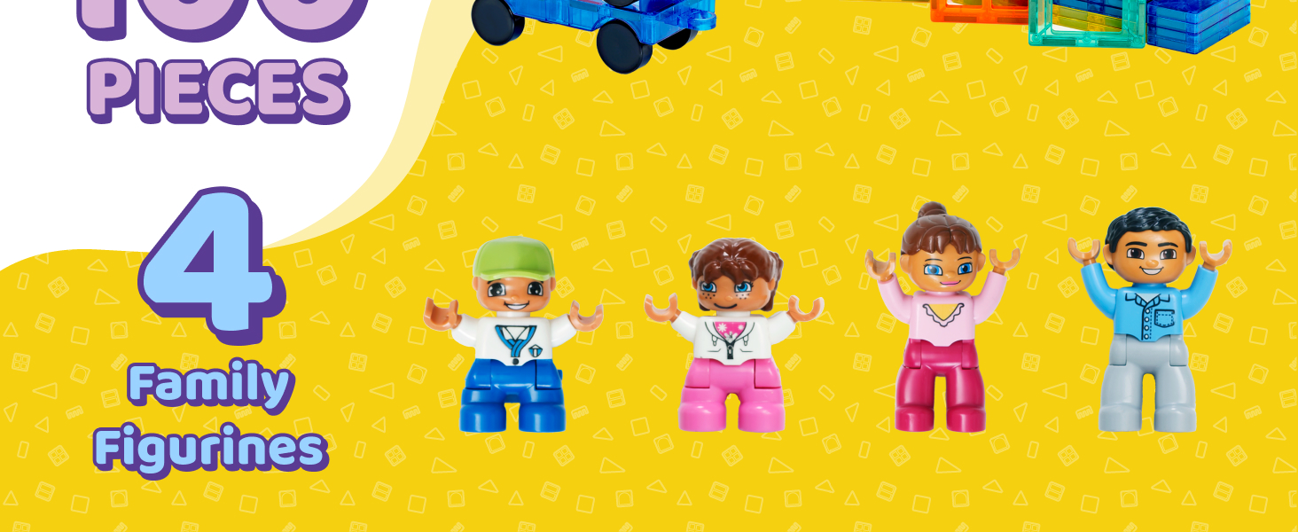 Science Kidz Magnetic Tiles Piece Set Play Figures Storage Building Block Kids Educational Toy Shape