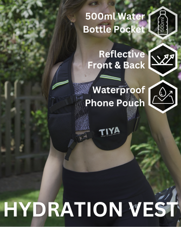 TIYA Phone holder running vest with waterproof and touchscreen compatible pouch