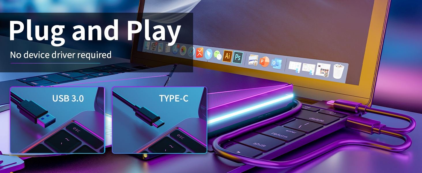 USB 3.0 and Type-C Portable CD DVD +/-RW Drive