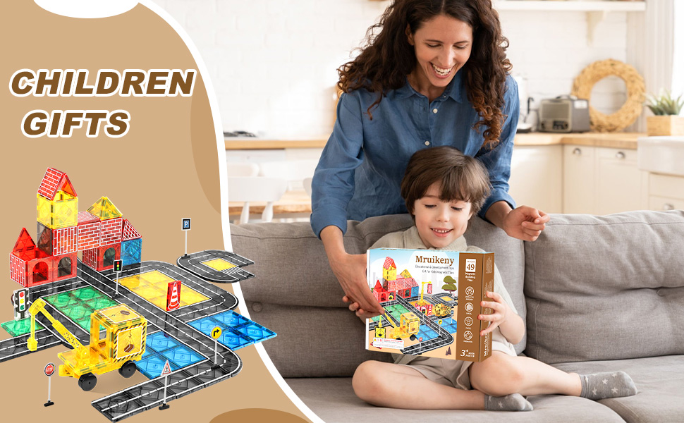 magnetic tiles road set