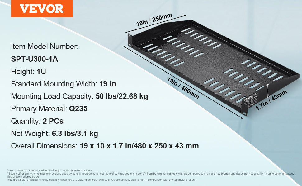 19 inch rack shelf