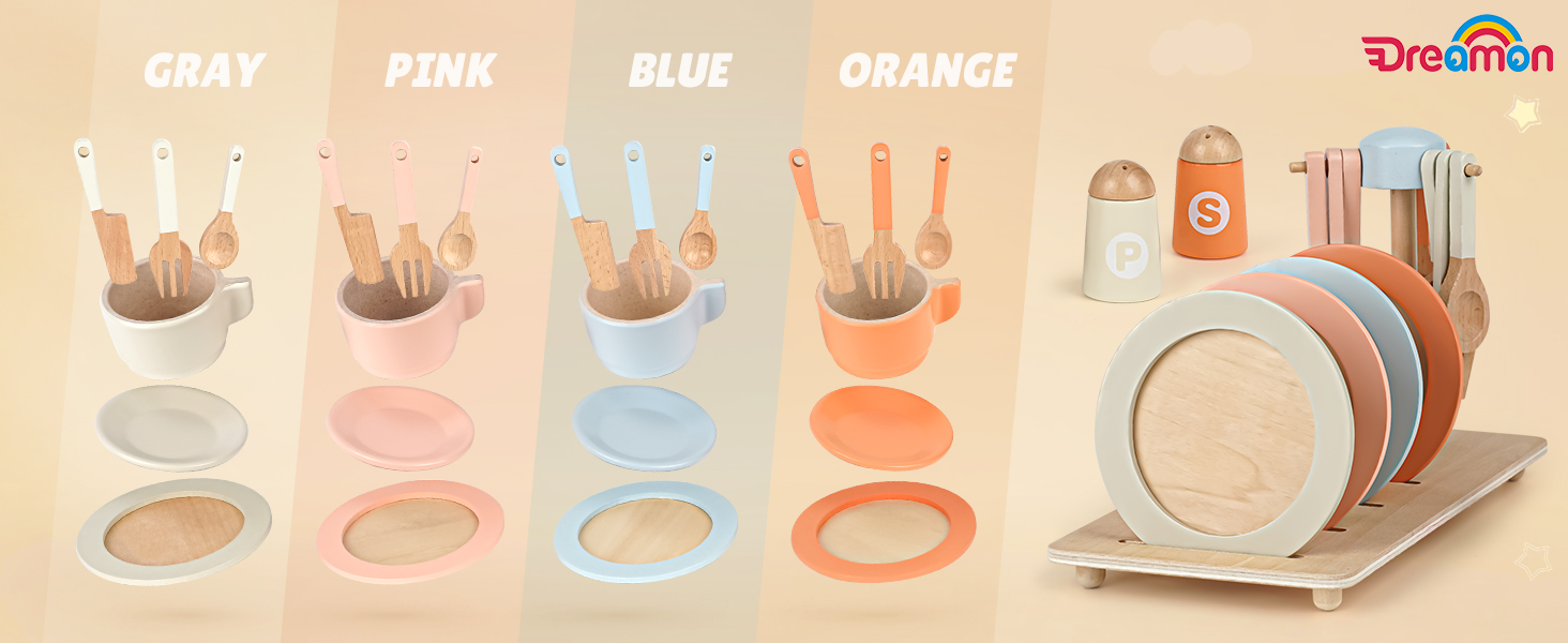 wooden tea set