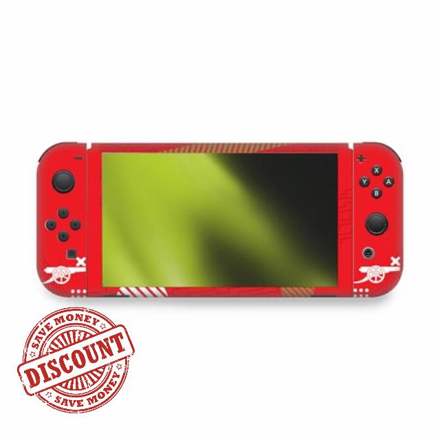 Head Case Designs Officially Licensed Arsenal FC Red and Gold Logos Vinyl Sticker Gaming Skin Decal Cover Compatible With Nintendo Switch OLED Bundle
