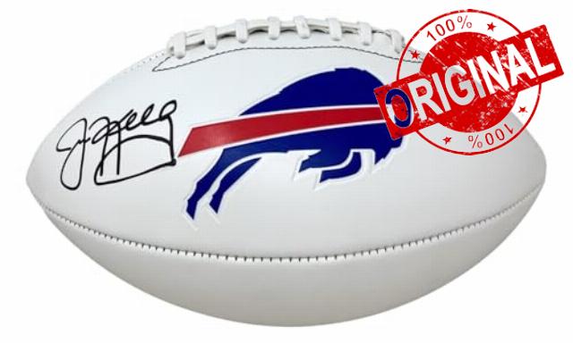 Jim Kelly Signed Buffalo Logo Football BAS ITP