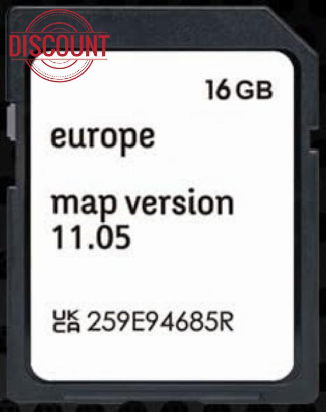 SD Map GPS Navigation Europe 2023-11.05 Compatible with Renault R-Link (Rlink)
