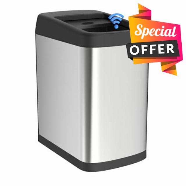 ELLO&ALLO 13 Gallon Kitchen Trash Can with Roll Up Lid