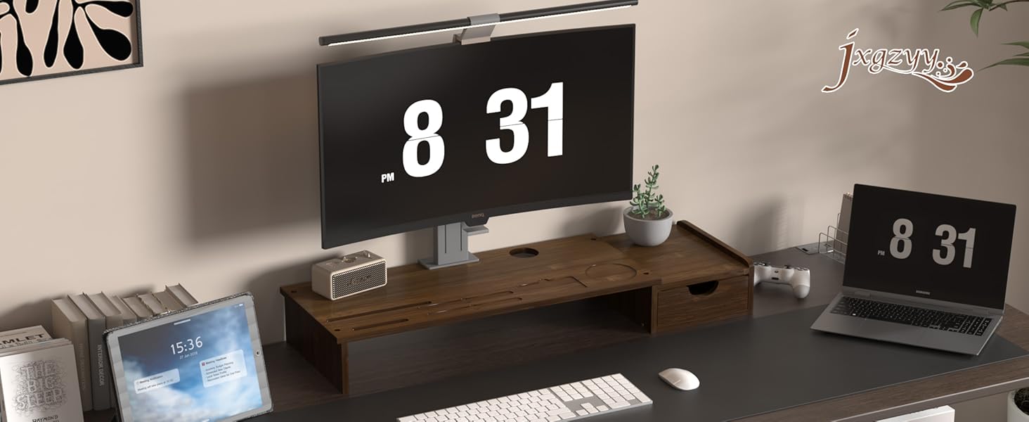 Monitor Stand with Storage Drawer for Des
