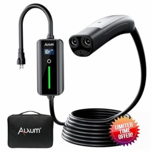 Alxum 16A Tesla Mobile Charger - Level 1 EV Charger for Tesla 110V Charger Compatible with All Models Y/3/S/X Cybertruck 16.4FT Tesla Wall Connector with NEMA 5-15 Plug