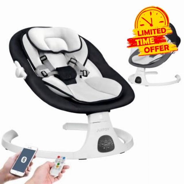 Electric Baby Swings for Infants to Toddler Baby Swing with 5-Speed 3-Seat Positions 5-Point Carabiner