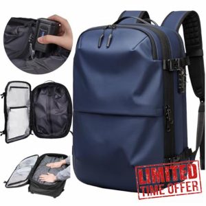 Airback Vacuum Seal Compression Travel Backpack Expandable 60L Air-Seal Bag with Electric Vacuum Pump Water Resistant & TSA Anti Theft