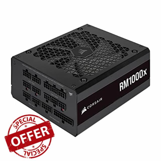 CORSAIR RM1000x Fully Modular ATX Power Supply - 80 PLUS Gold - Low-Noise Fan - Zero RPM - Black