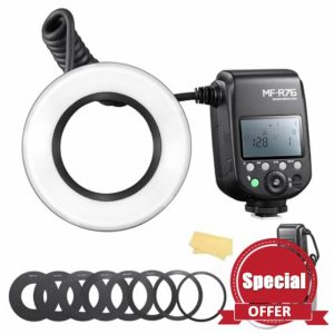 Godox MF R76 Micro Ring Flash 76Ws CCT 5000K 660 Full-Power Flashes Recycle Time 0.1-1.5S for Canon Nikon Sony Fuji Olympus Panasonic DSLR Cameras