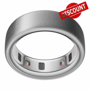 Oura Ring 4 - Brushed Silver - Size 10 - Smart Ring - Size First with Oura Ring 4 Sizing Kit - Sleep Tracking Wearable - Heart Rate - Fitness Tracker - Up to 8 Days of Battery Life