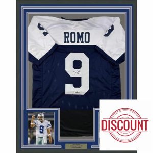 Framed Facsimile Autographed Tony Romo 35x39 Dallas Thanksgiving Day Reprint Laser Auto Football Jersey