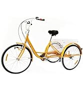 Fridgestea 20 Inch Folding Tricycle for Adults, Single Speed Cargo Trike, 3 Wheel Foldable Bike w...