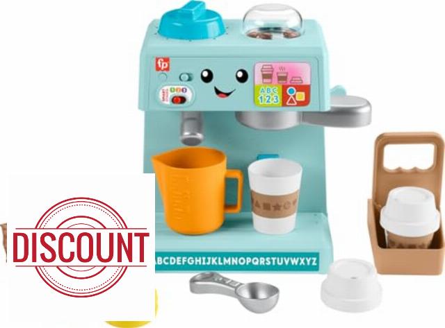 Fisher-Price Toddler Toy Laugh & Learn Learn & Serve Coffee Café Playset with Smart Stages & 10 Pretend Play Pieces for Ages 18+ Months