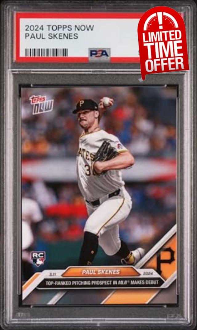 Paul Skenes 2024 Topps Now Debut Rookie Card #179 PSA 10 Gem Mint