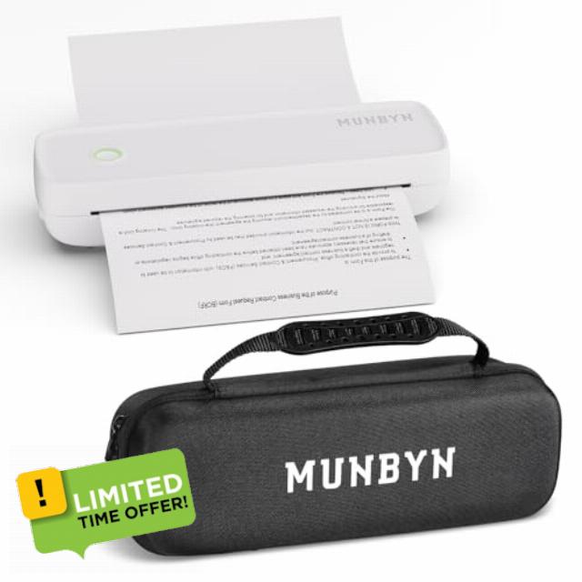 MUNBYN Portable Printer Wireless Travel ITP04S