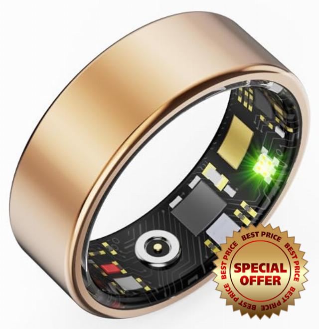 findtime Smart Ring Heart Rate Monitor Blood Pressure Ring Sleep Tracker Blood Oxygen Health Ring Pedometer Step Counter Calories Fitness Tracker Waterproof Fitness Rings for Men Wome