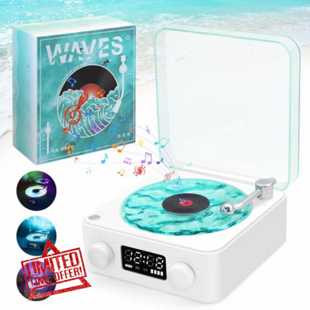 The Waves Vinyl Record Player with RGB Light