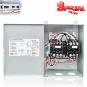 Generator Transfer Switch RV Automatic Transfer Switch 50 Amp PD52 Outdoor 120/240 Volt Transfer Relay Switch for Speedboats Home Standby