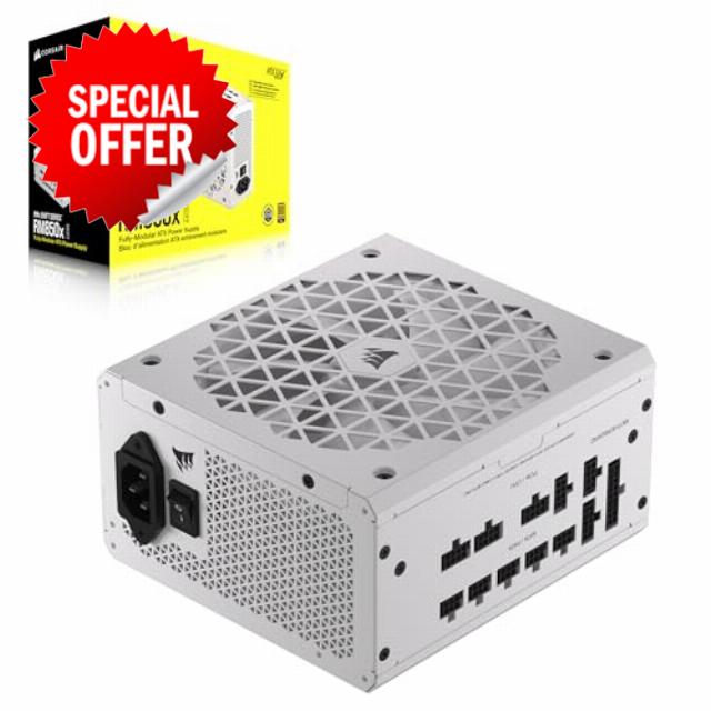 CORSAIR RM850x Shift Fully Modular ATX Power Supply - 80 Plus Gold - ATX 3.0 - PCIe 5.0 - Zero RPM - Modular Side Interface - White