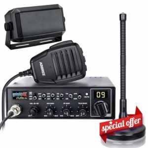 ABBREE CB Radio Kit AM/FM Professional Long Range Portable CB Radio with Magnetic Mount Antenna and External Speaker- NOAA Emergency Radio