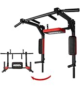 ONETWOFIT Pull Up Bar Wall Mounted Pull Up Bars Home Gym Chin Up Bar With More Stable 6-Hole Desi...