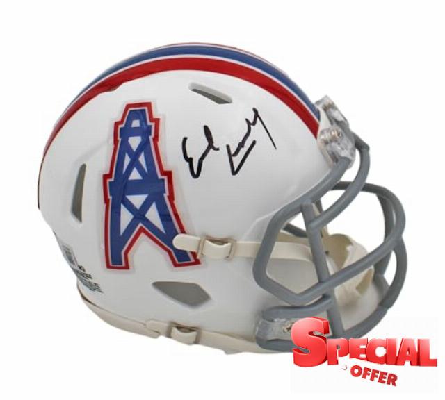 Earl Campbell Autographed/Signed Houston Speed Throwback Mini Helmet